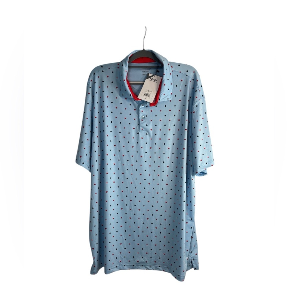 Snake Eyes‎ Casino Print Golf Polo Blue XXL 2X – Playing Card performance